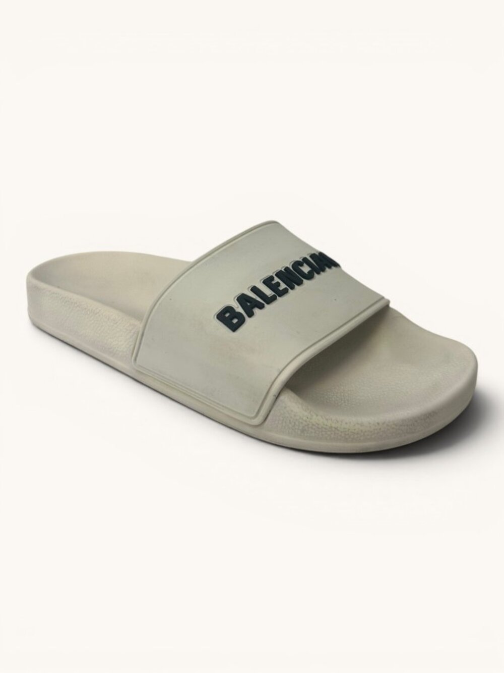 Authentic Balenciaga Pool Slide Sandals - White/Black - Women’s Size 5 US